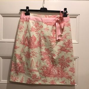 NWOT Molly B pink and green toile skirt.